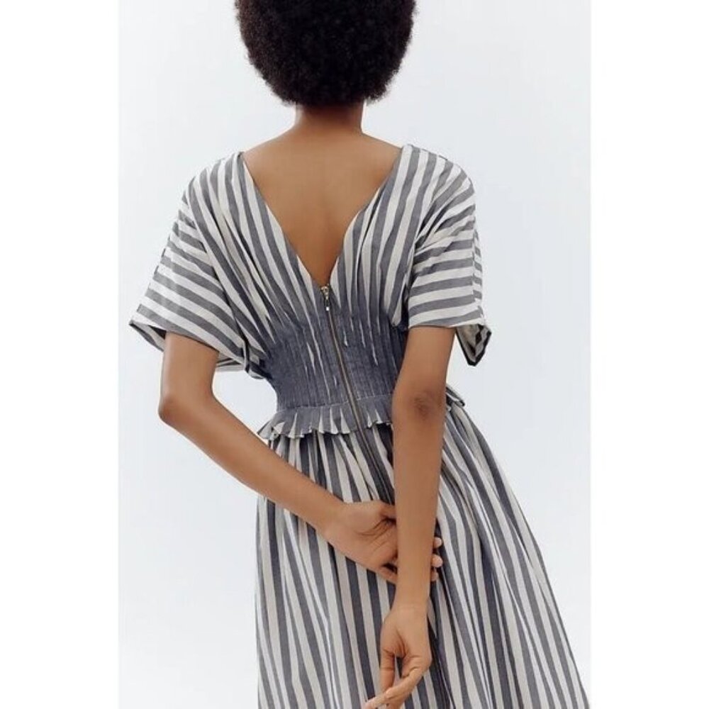 NWT Size S - Anthropologie 100% Cotton Zip-Front Midi Dress (NWT US$ 180) - Picture 2 of 16
